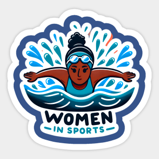 Women in Sports: Female Swimmer Butterfly Sticker